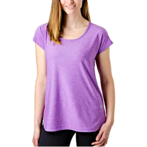 EUC TUFF ATHLETICS Lightweight Keyhole Long T-shirt Purple Pansy Color - Picture 1 of 8